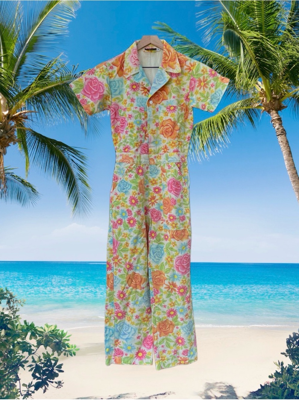 Big Bud Press Vintage Wallpaper Short Sleeve Jumpsuit Size S